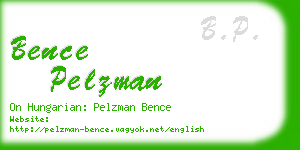 bence pelzman business card